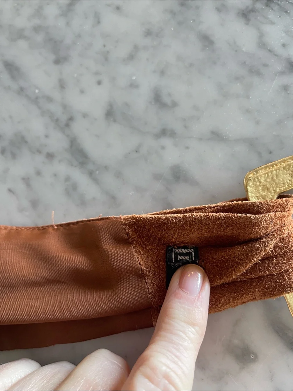 Brown suede belt